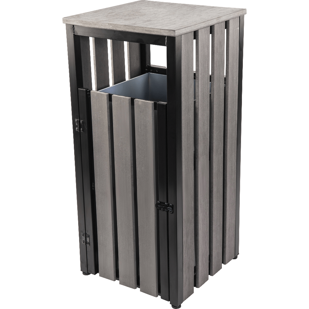 Lorell Outdoor Waste Bin, 14.69 Gallons, Charcoal