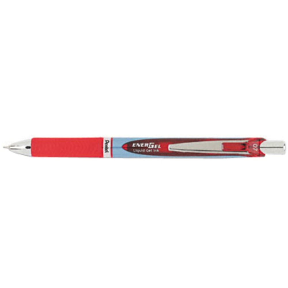 Pentel EnerGel RTX Liquid Gel Pen, Medium Point, 0.7 mm, Assorted Barrel Colors, Red Ink