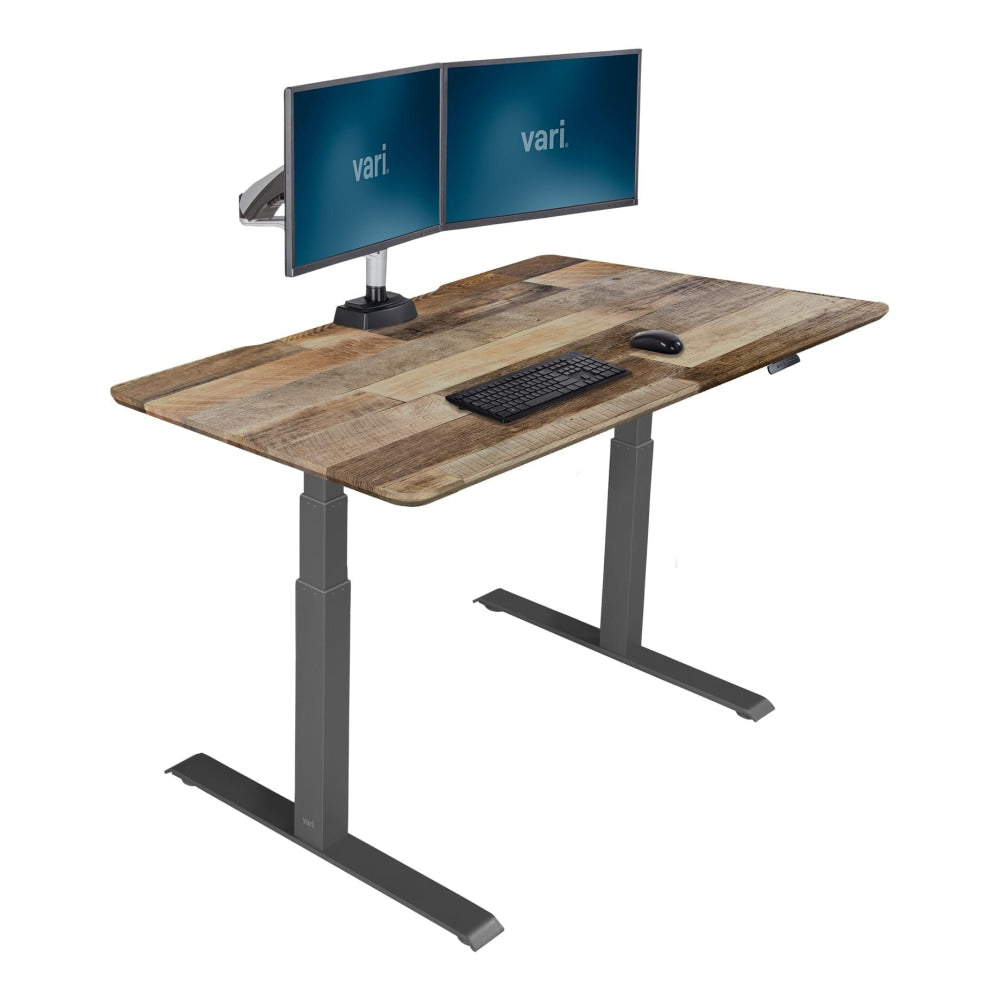 Vari Electric 48inW Standing Desk, Reclaimed Wood