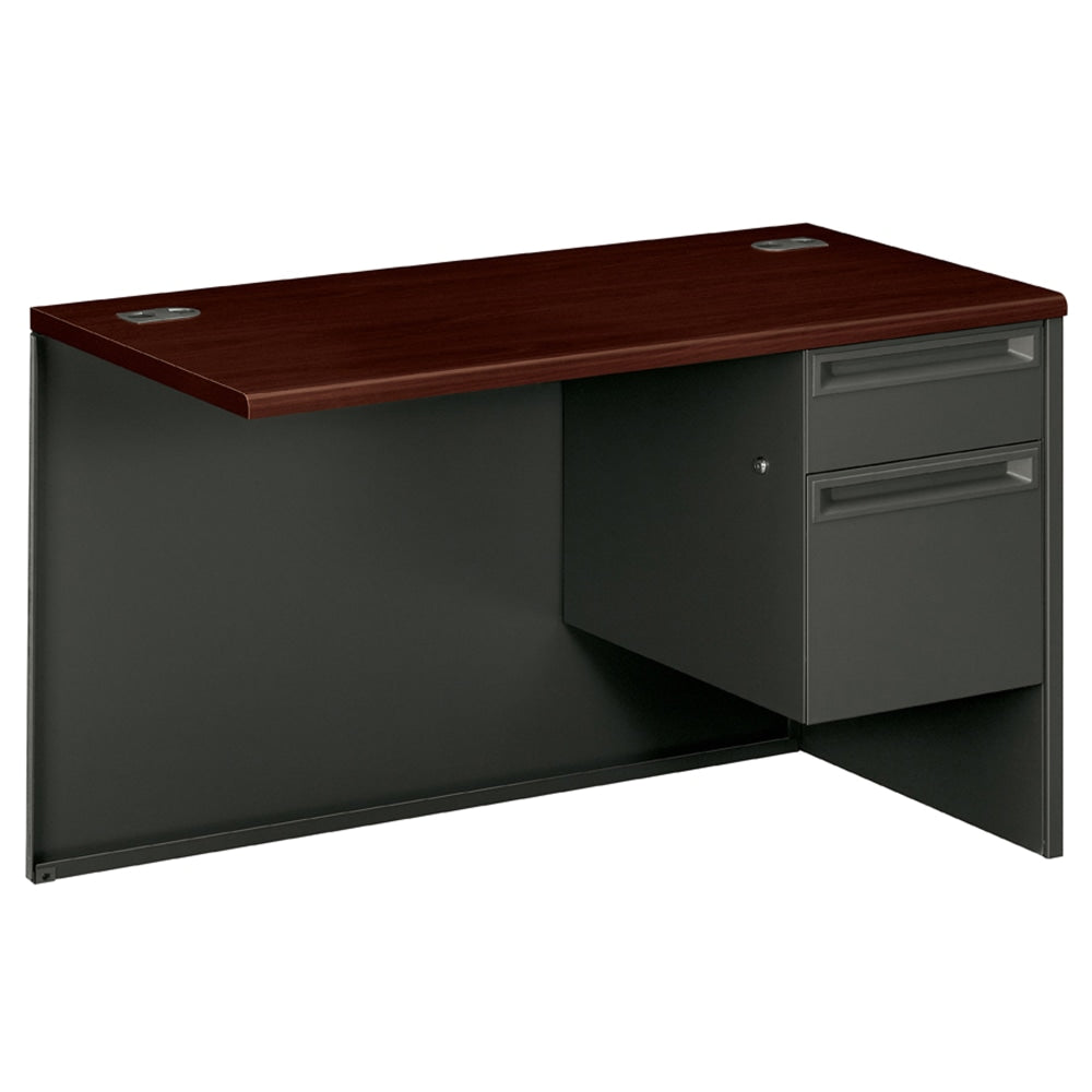 HON 38000 48inW Left-Pedestal Desk Return, Mahogany/Charcoal