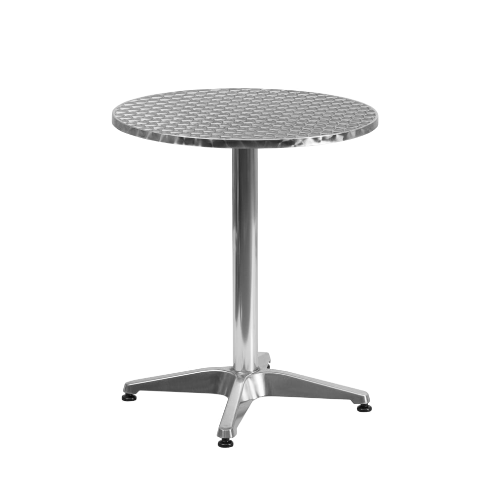 Flash Furniture Round Metal Indoor/Outdoor Table, 27-1/2in x 23-1/2in, Silver