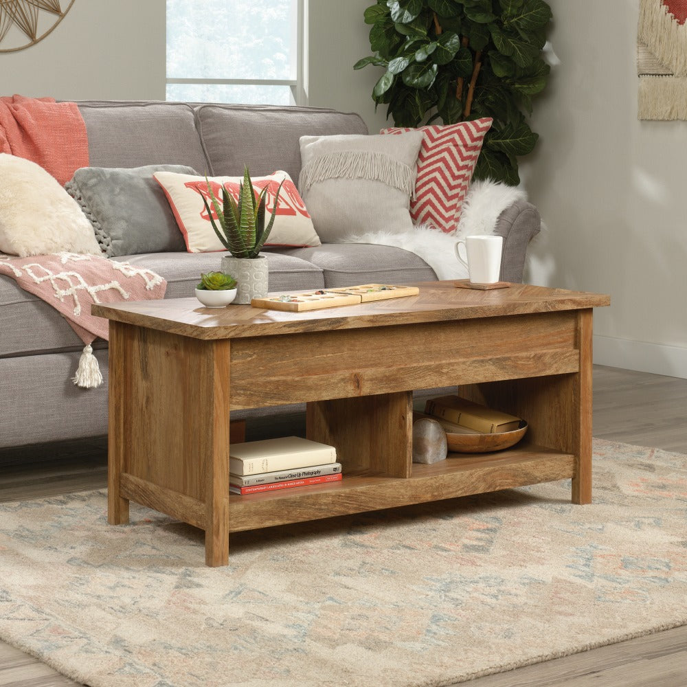 Sauder Cannery Bridge Lift-Top Coffee Table, 19inH x 43-1/8inW x 19-1/2inD, Sindoori Mango