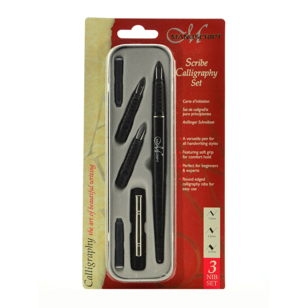 Manuscript Scribe Series Calligraphy Pen Set, 3 Nib Set