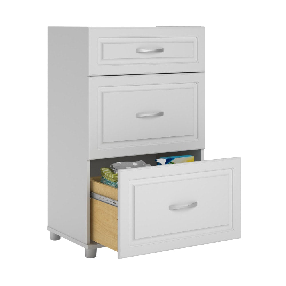 Ameriwood Home Kendall Base Storage Cabinet, 3 Drawers, White