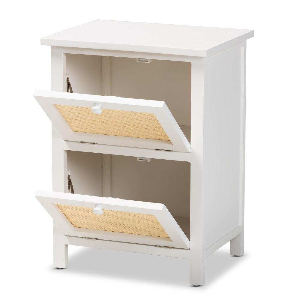 Baxton Studio Sariah 2-Door Nightstand, 21-5/16inH x 15-3/4inW x 11-13/16inD, White