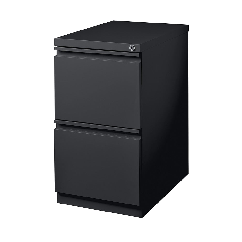 WorkPro 20inD Vertical 2-Drawer Mobile Pedestal File Cabinet, Black