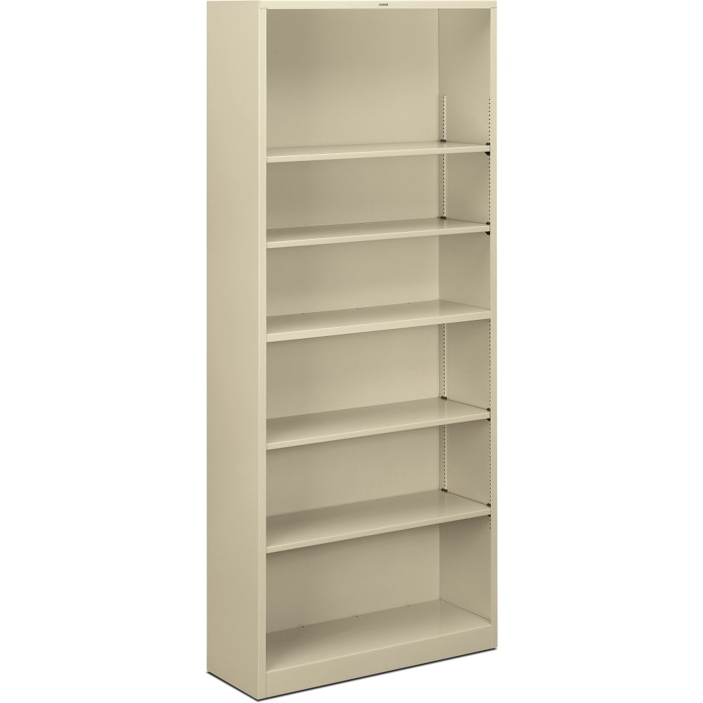 HON Brigade 6 Shelf Transitional Modular Shelving Bookcase, 81-1/8inH x 34-1/2inW x 12-5/8inD, Putty