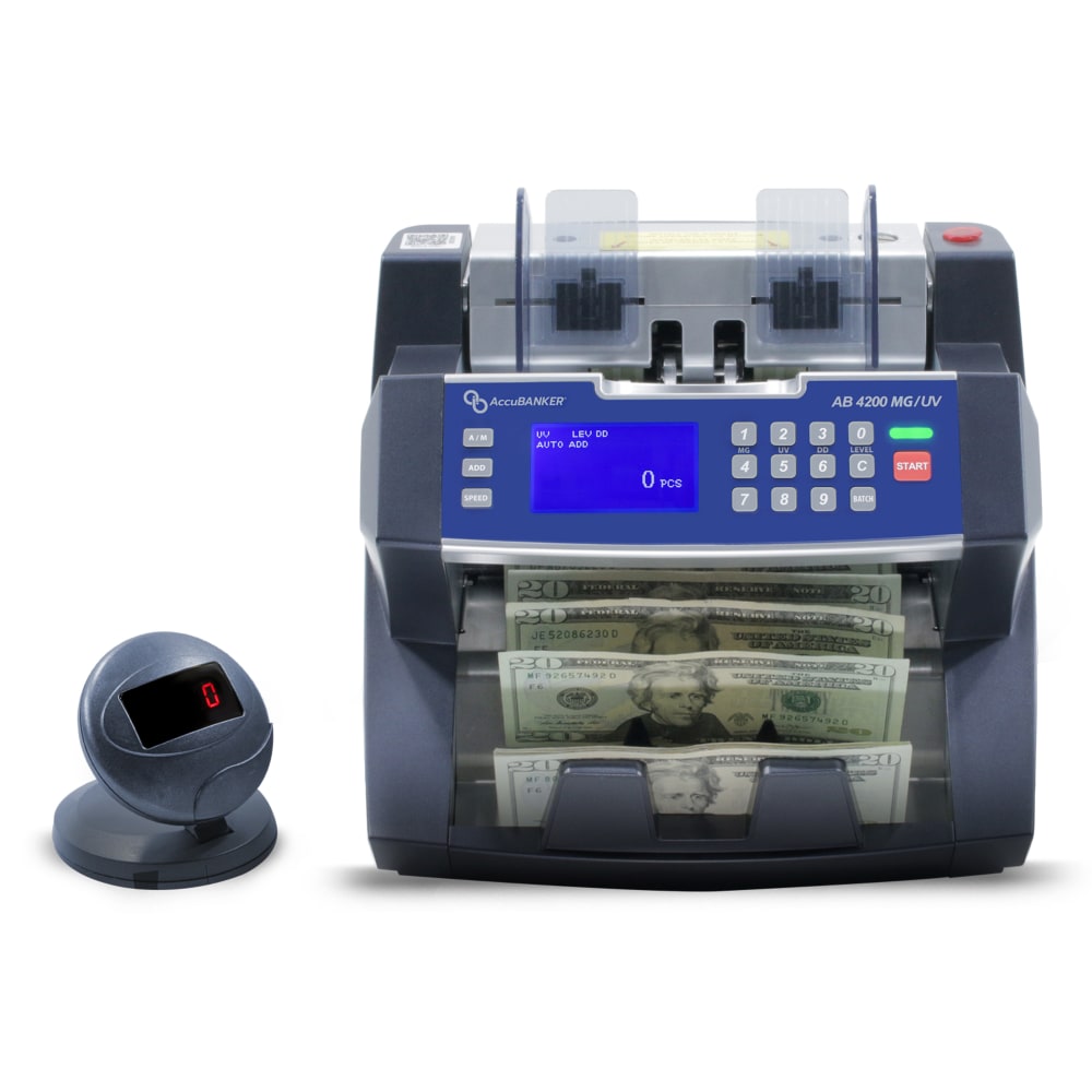 AccuBanker AB4200 MGUV Commercial Grade Bill Counter With Counterfeit Detection, 9inH x 10-7/16inW x 9-5/8inD