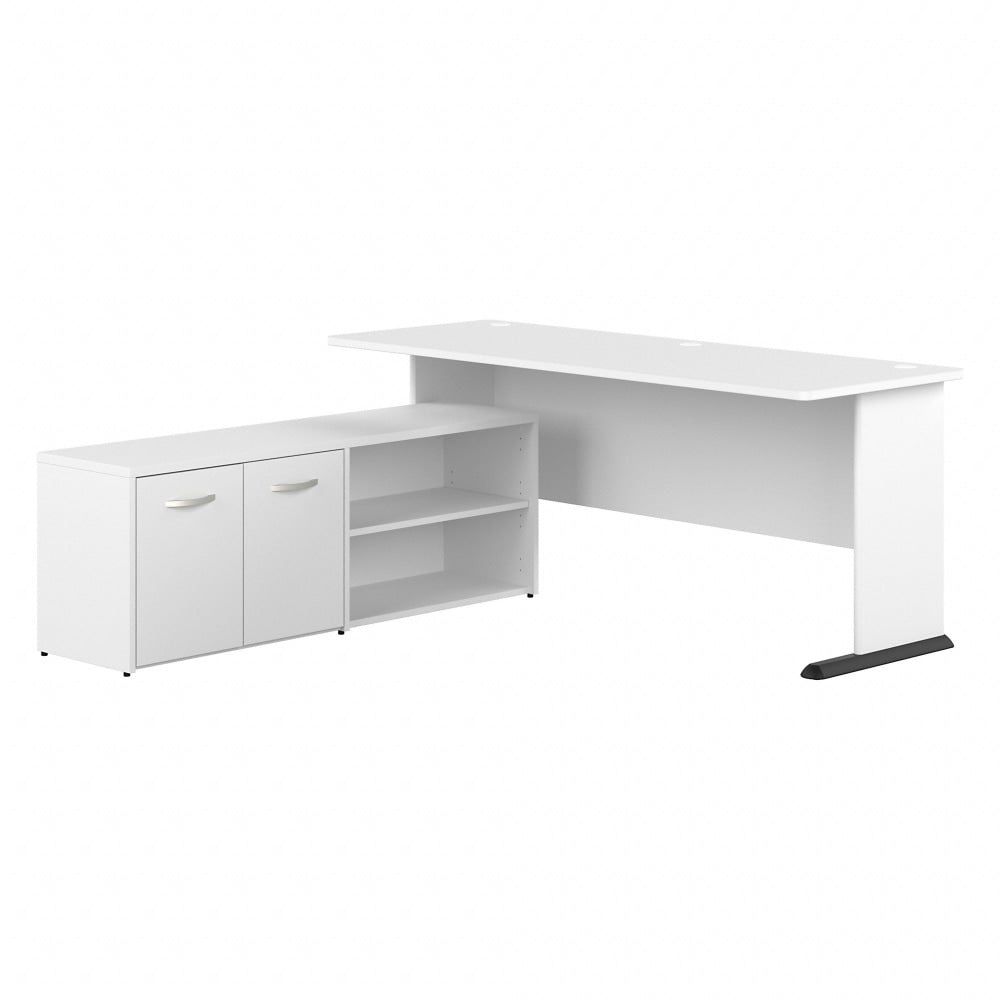 Bush Business Furniture Studio A 72inW L-Shaped Gaming Corner Desk With Storage, White, Standard Delivery