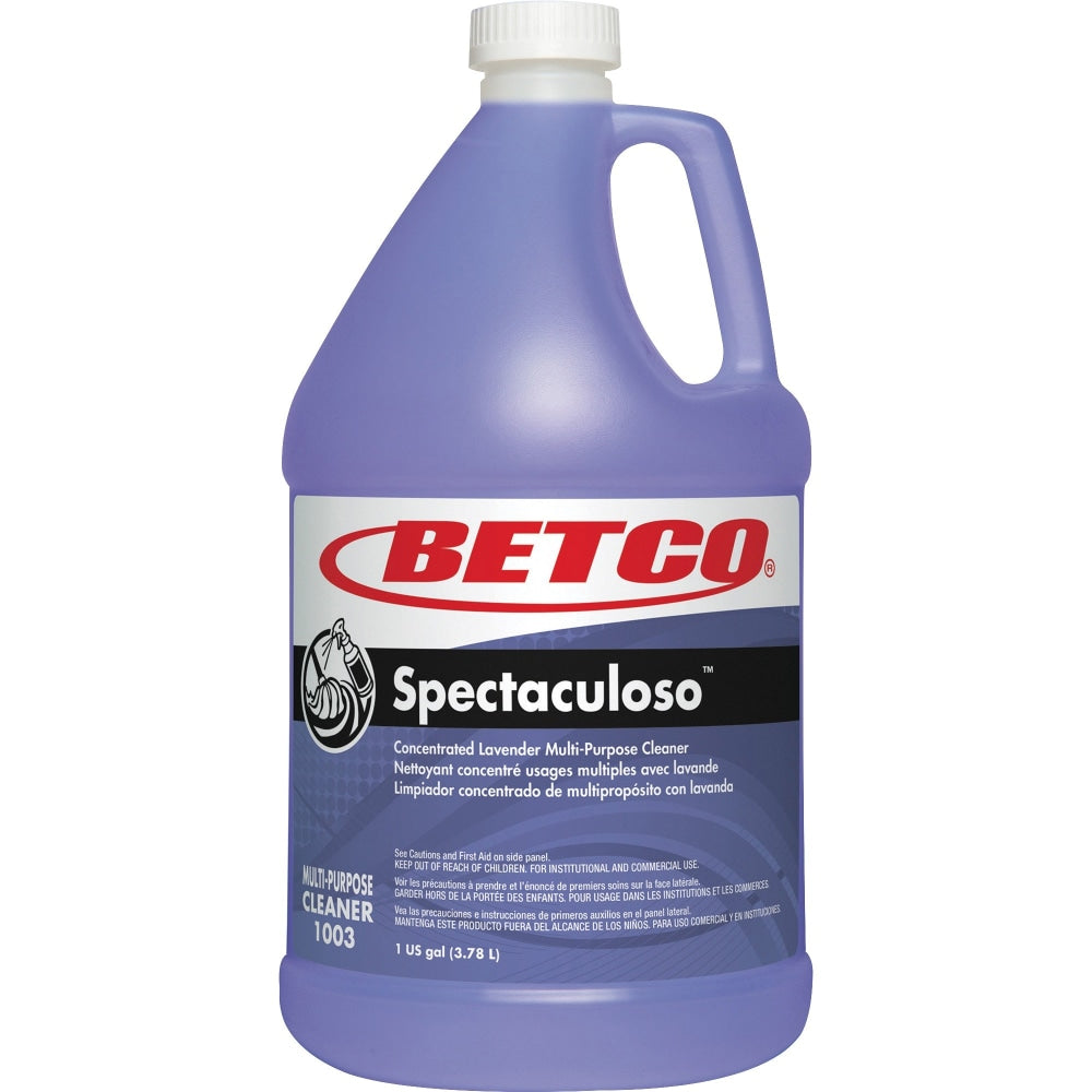 Betco Spectaculoso Lavender Multipurpose Cleaner, Floral Scent, 128 Oz Bottle, Purple, Case Of 4