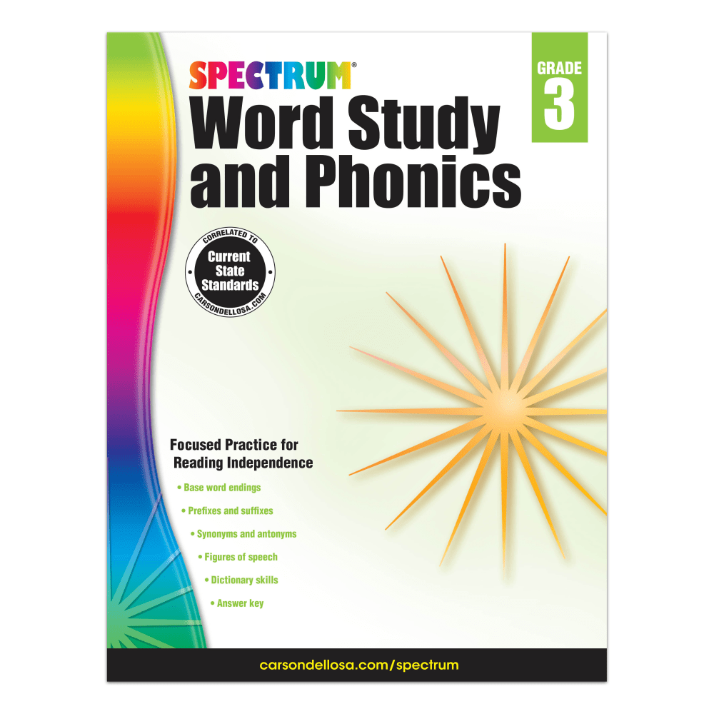 Carson-Dellosa Spectrum Word Study And Phonics Workbook, Grade 3