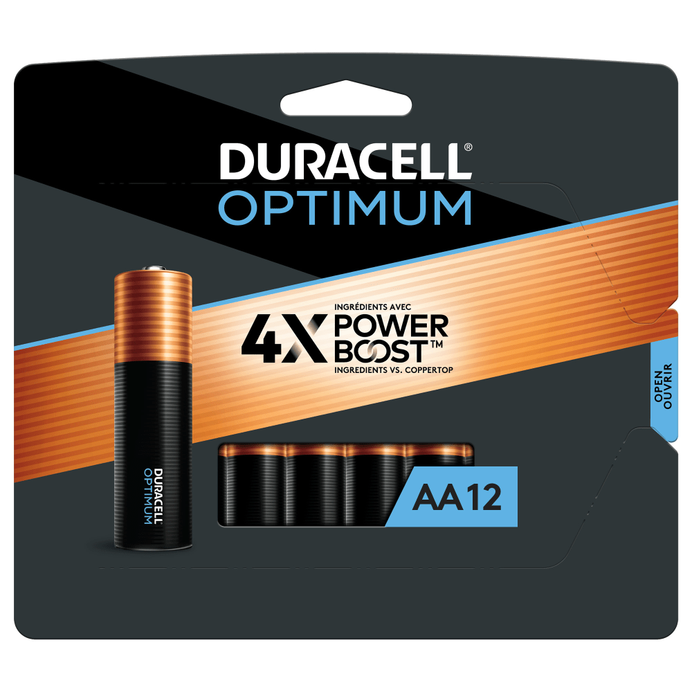 Duracell Optimum AA Alkaline Batteries, Pack Of 12