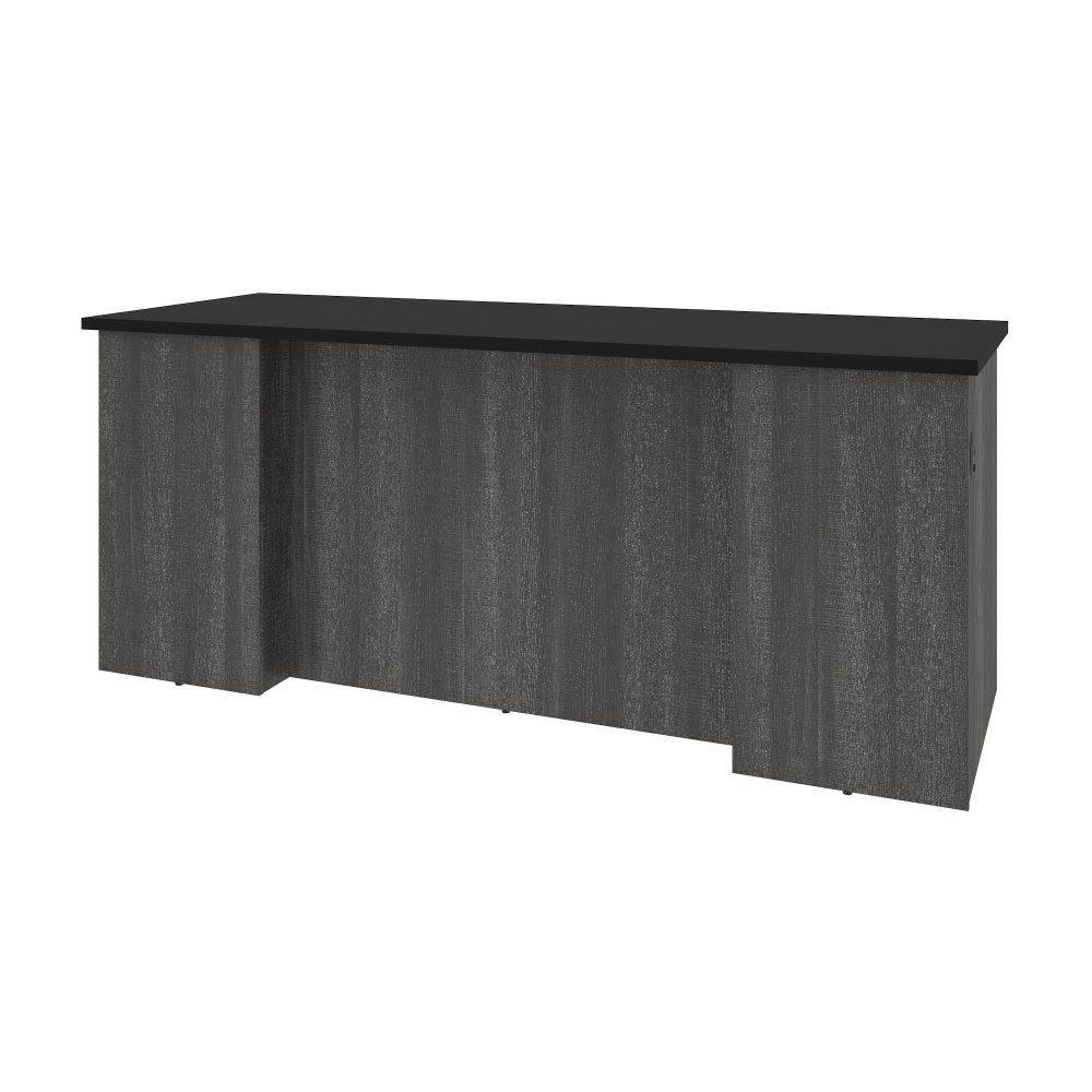 Bestar Norma 71inW Computer Desk Shell, Black/Bark Gray