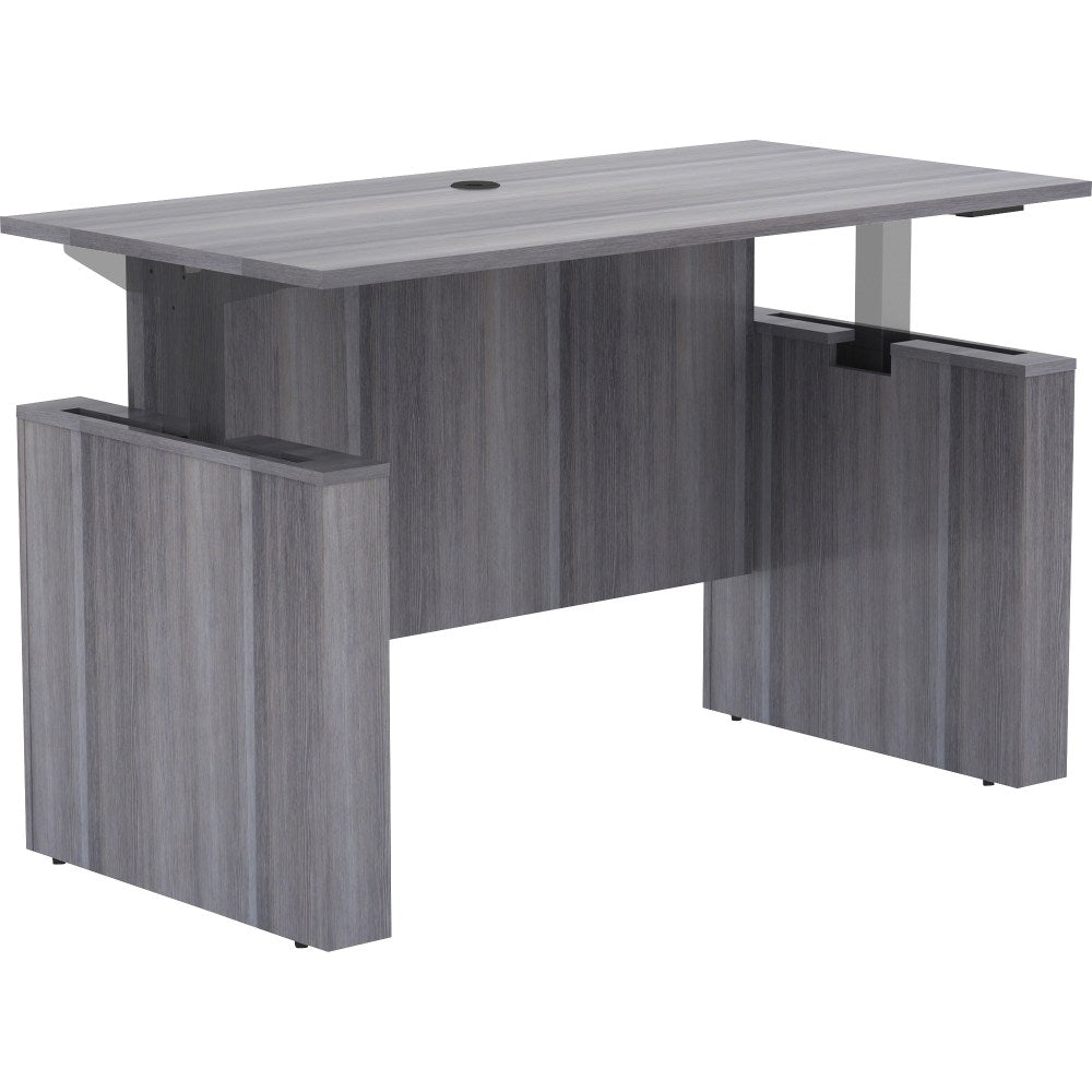 Lorell Essentials Electric 60inW Sit-to-Stand Desk Shell, Weathered Charcoal