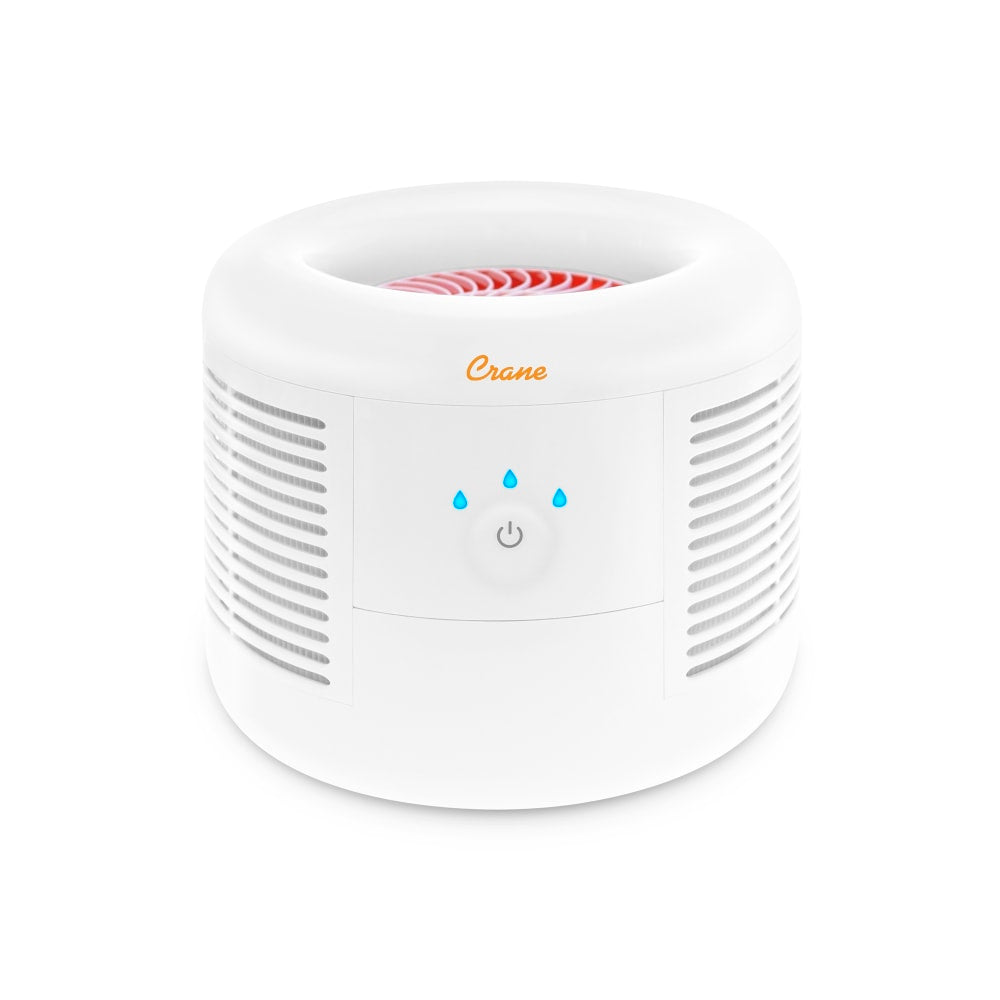 Crane HEPA Air Purifier with 3 Speed Settings, 300 Sq Ft. Coverage, 9 1/4in x 9 1/4in x 7 1/4in, White