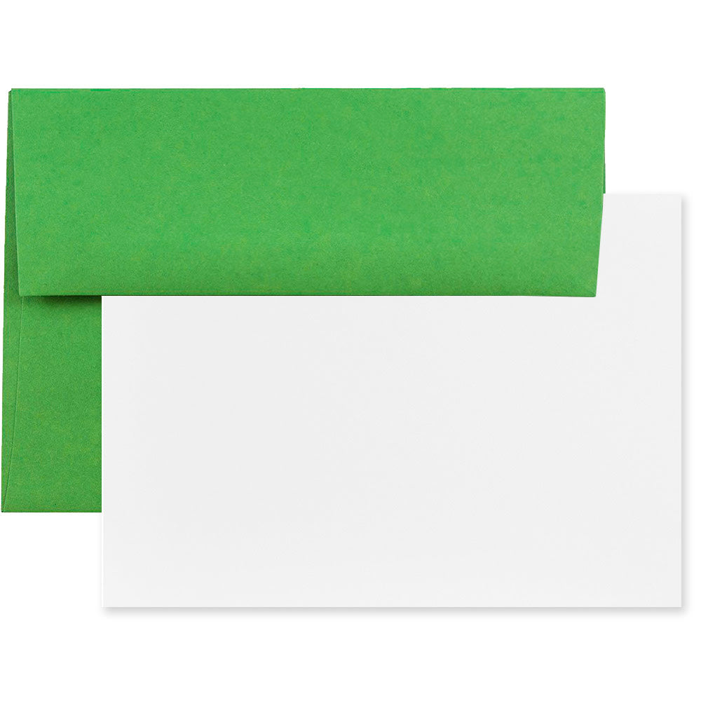 JAM Paper Stationery Set, Gummed Closure, 5 1/2in x 8 1/8in, 100% Recycled, Set Of 25 White Cards And 25 Brown Kraft Envelopes