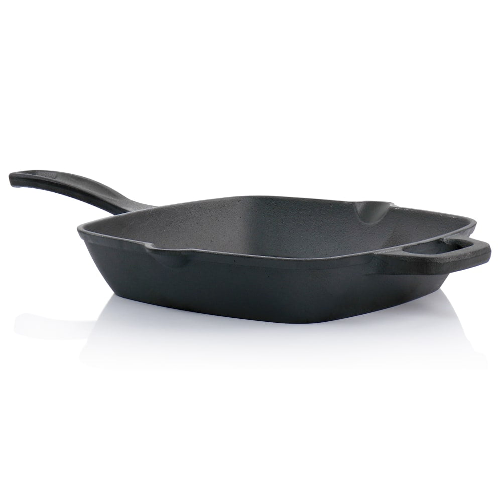 Oster Castaway Square Cast Iron Grill Pan, 10in, Black