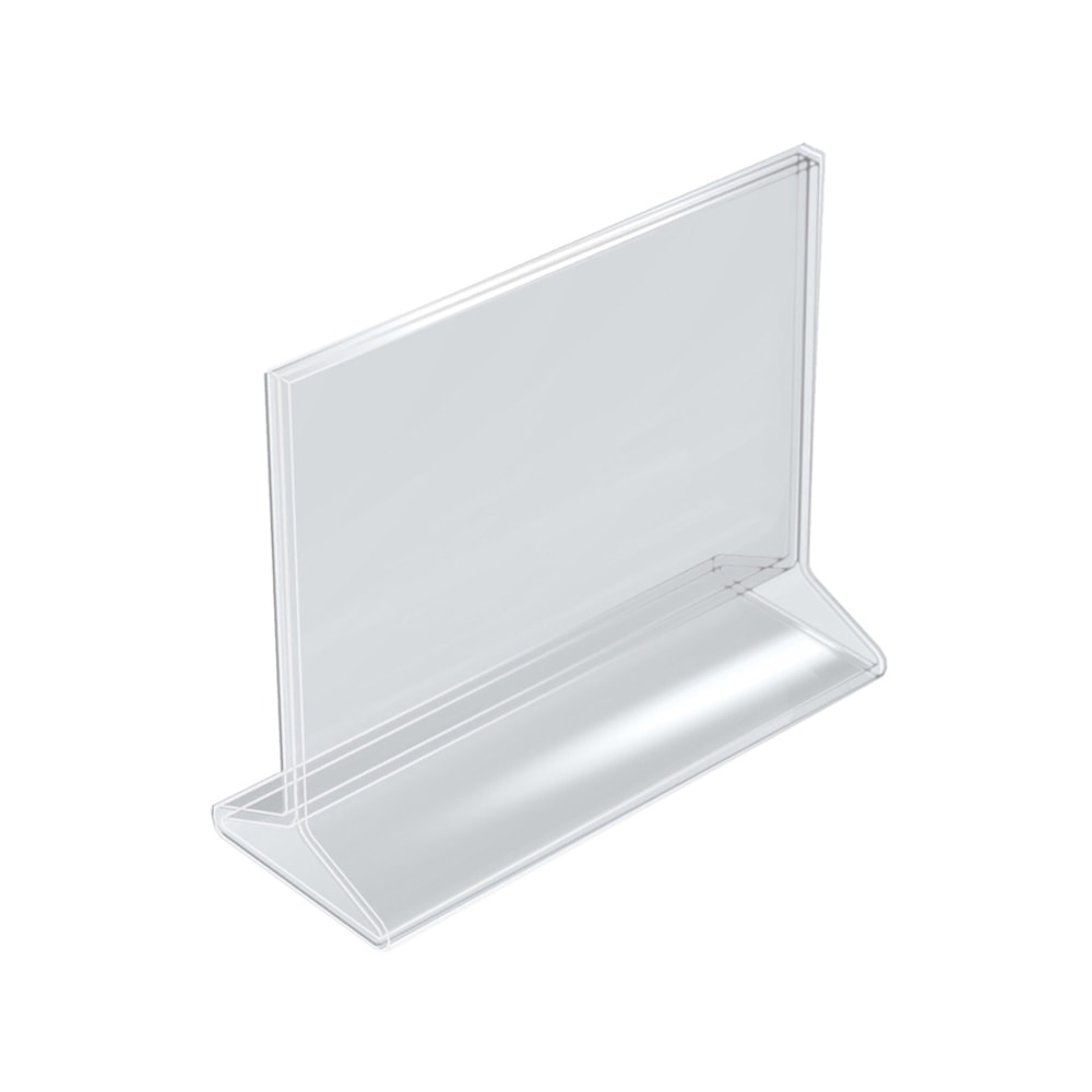 Azar Displays Acrylic Horizontal 2-Sided Sign Holders, 5-1/2inH x 7inW x 3inD, Clear, Pack Of 10 Holders