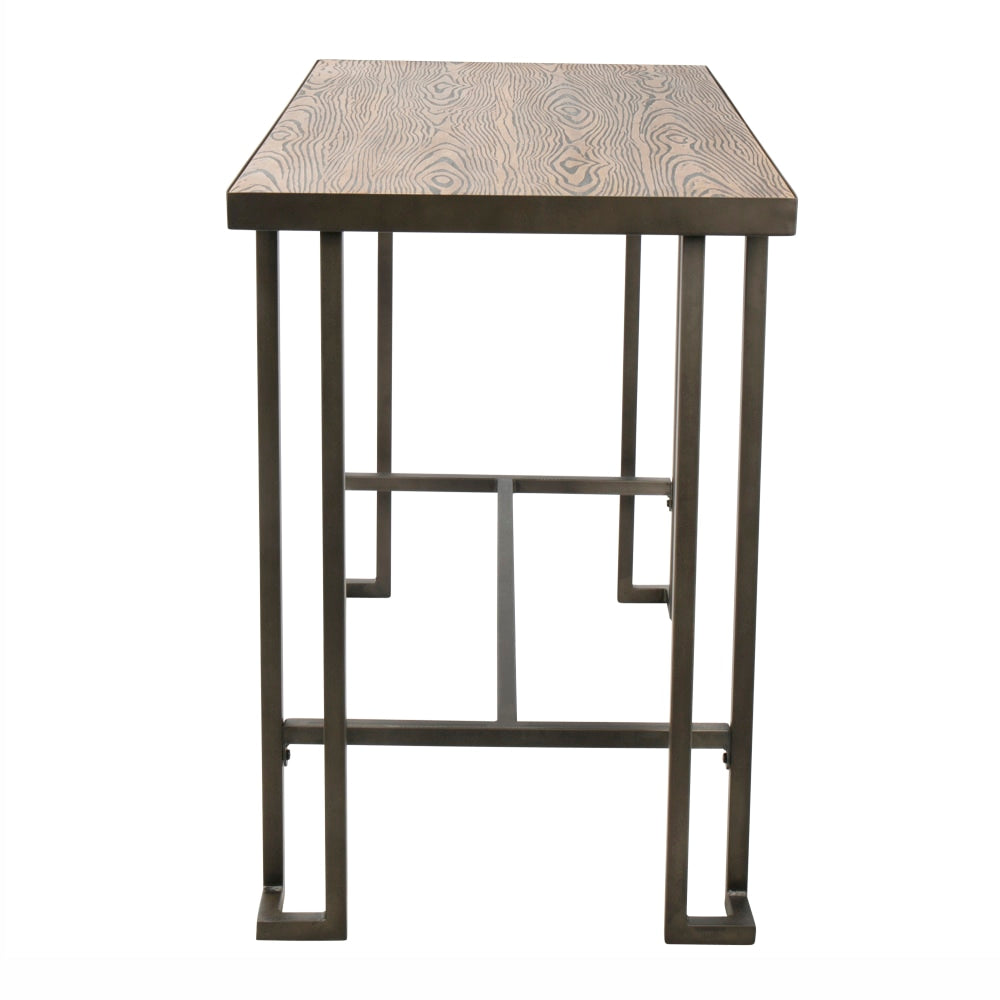 Lumisource Roman Industrial Counter Table, Rectangular, Brown/Antique