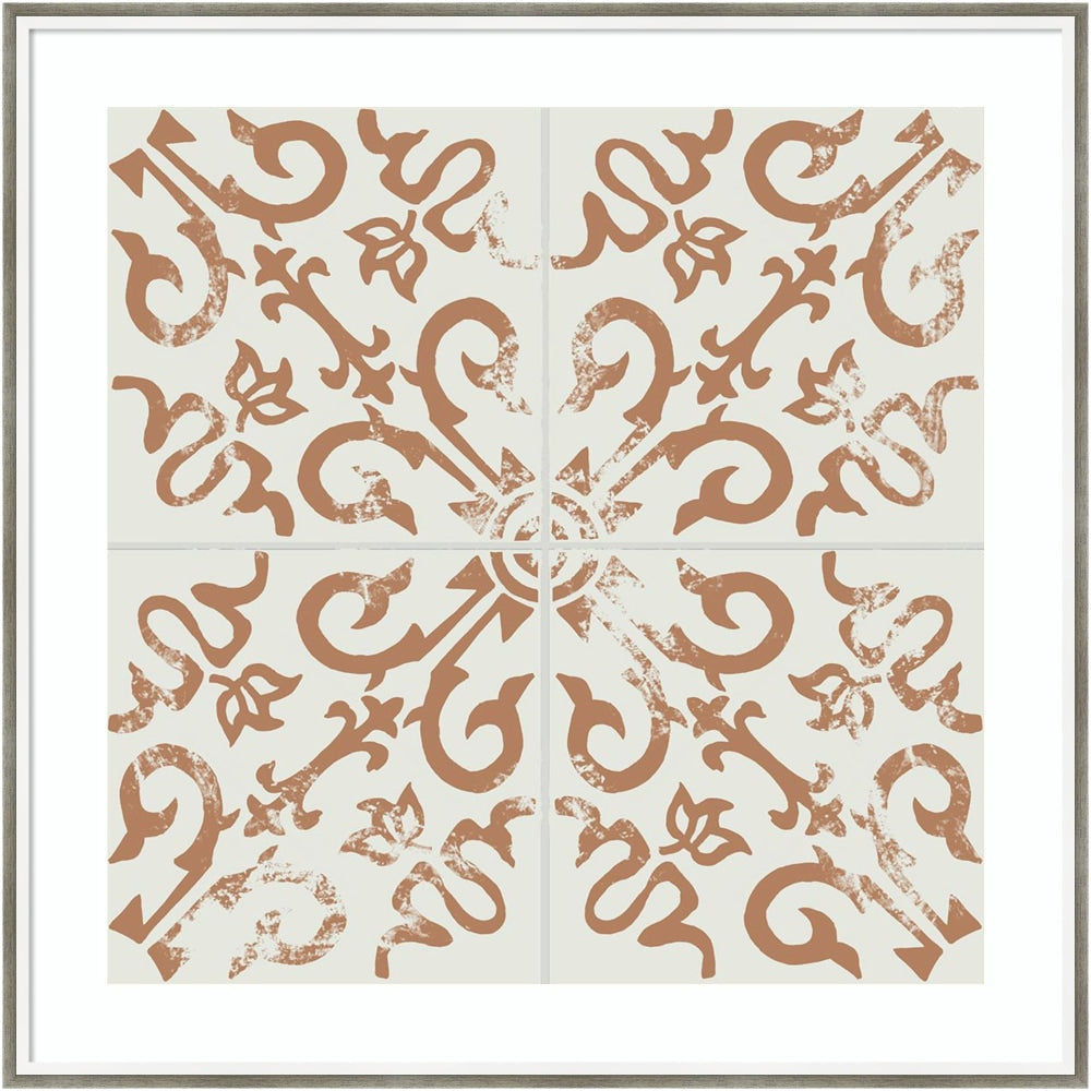 Amanti Art Ceramic Tile III by Melissa Wang Wood Framed Wall Art Print, 33inH x 33inW, White