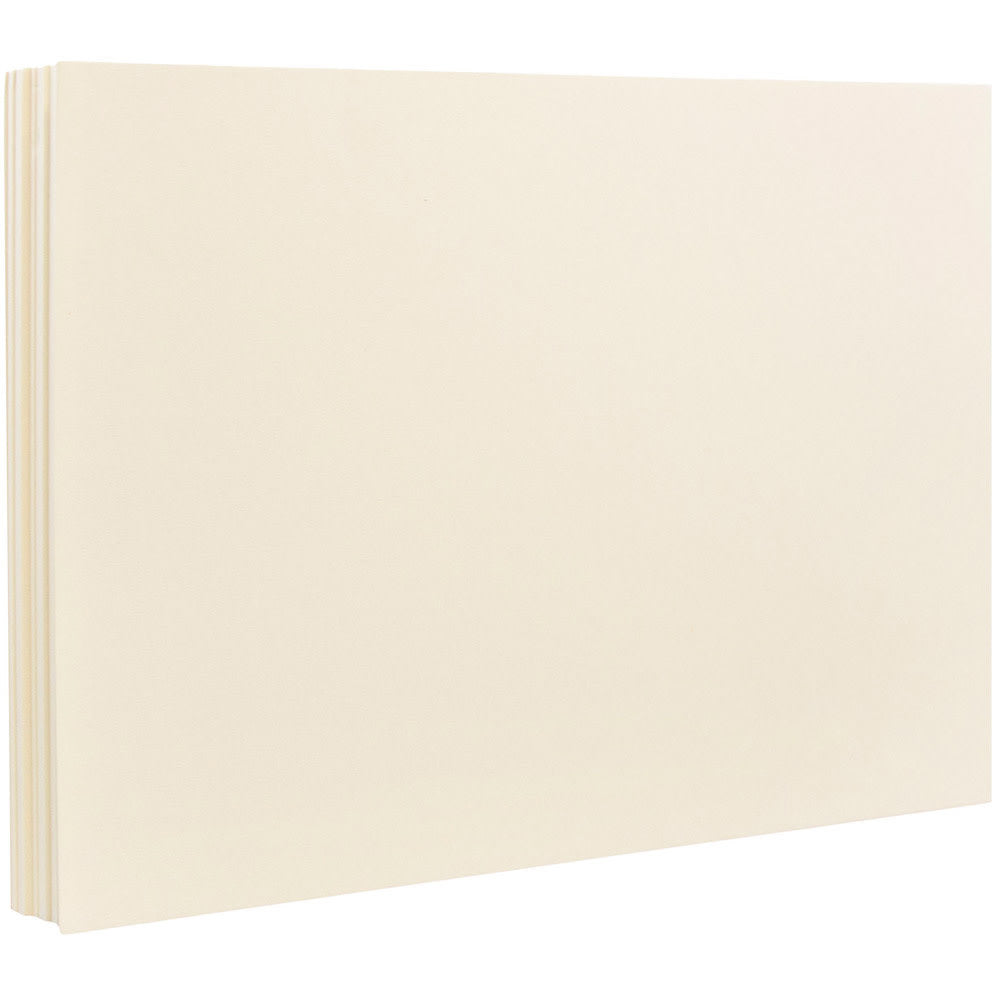 JAM Paper Blank Note Cards, 4 1/4in x 5 1/2in, Ivory, Pack Of 100