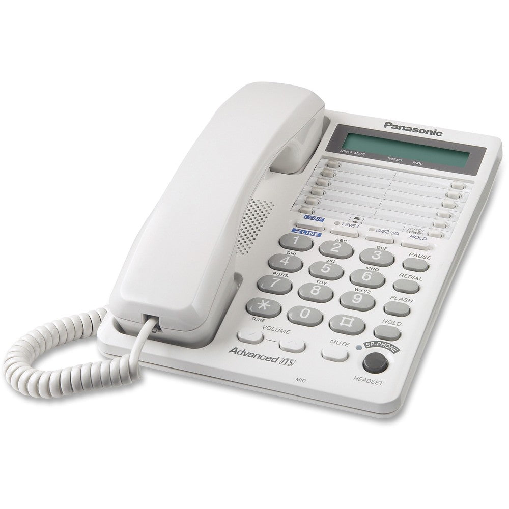 Panasonic KX-TS208W 2-Line Integrated Telephone System 16-Digit LCD with Clock