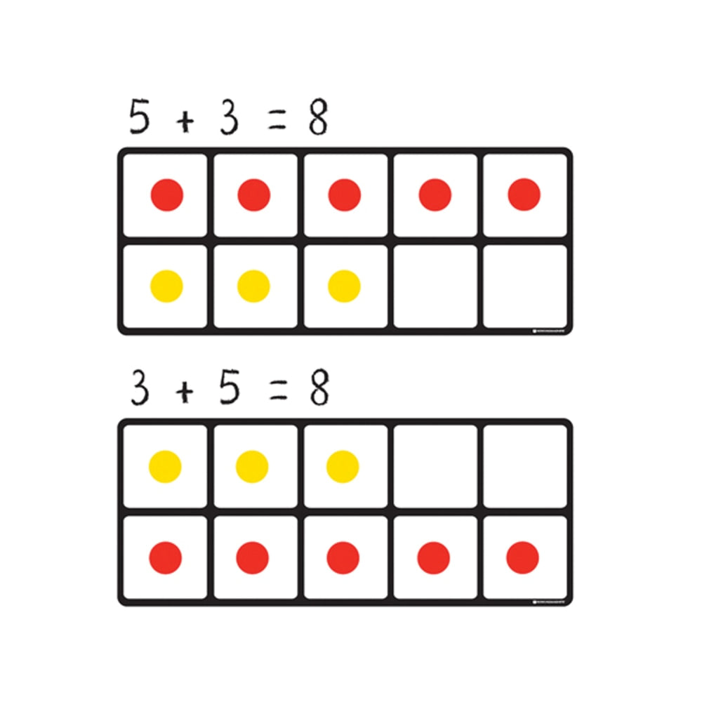 Dowling Magnets Ten Frames Magnet Math Set, 15in x 6 3/16in, Assorted, Grade 2 - Grade 7