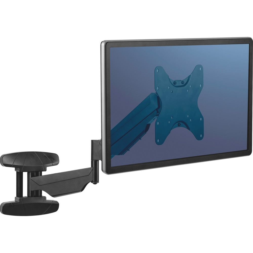 Fellowes Single Arm Wall Mount For Monitors/TVs Up To 42in, 18 13/16inH x 8 7/8inW x 20 1/4inD, Black, 8043501