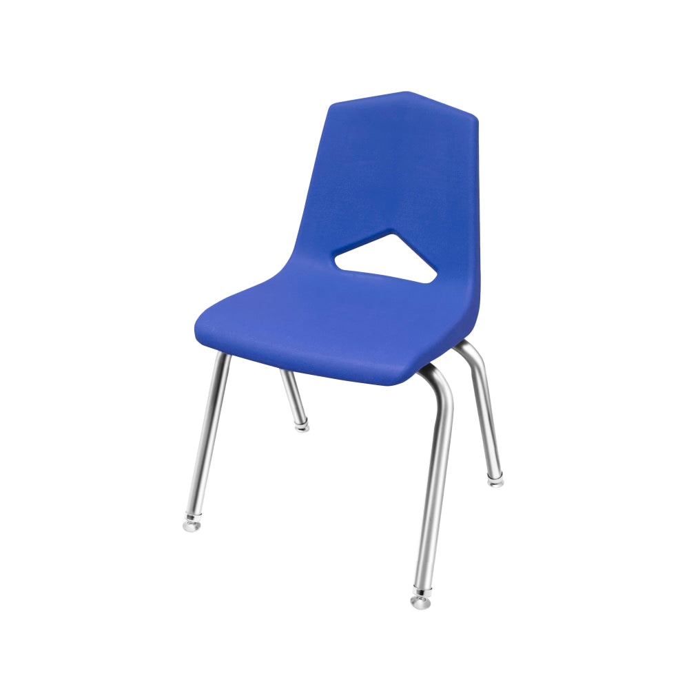 Marco Group MG1100 Series Stacking Chairs, 18-Inch, Blue/Chrome, Pack Of 4