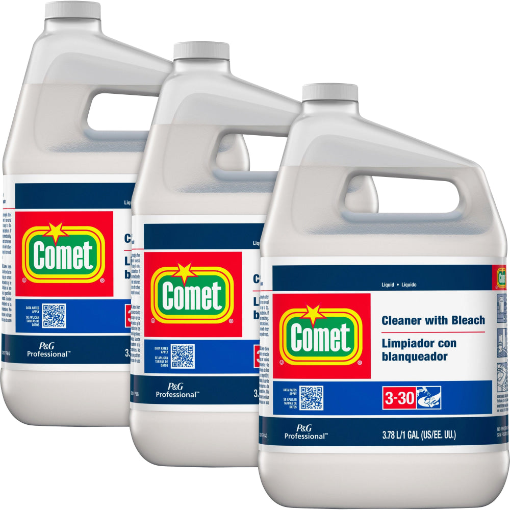 Comet Liquid Cleaner with Bleach - Liquid - 128 fl oz (4 quart) - 3 / Carton - Red