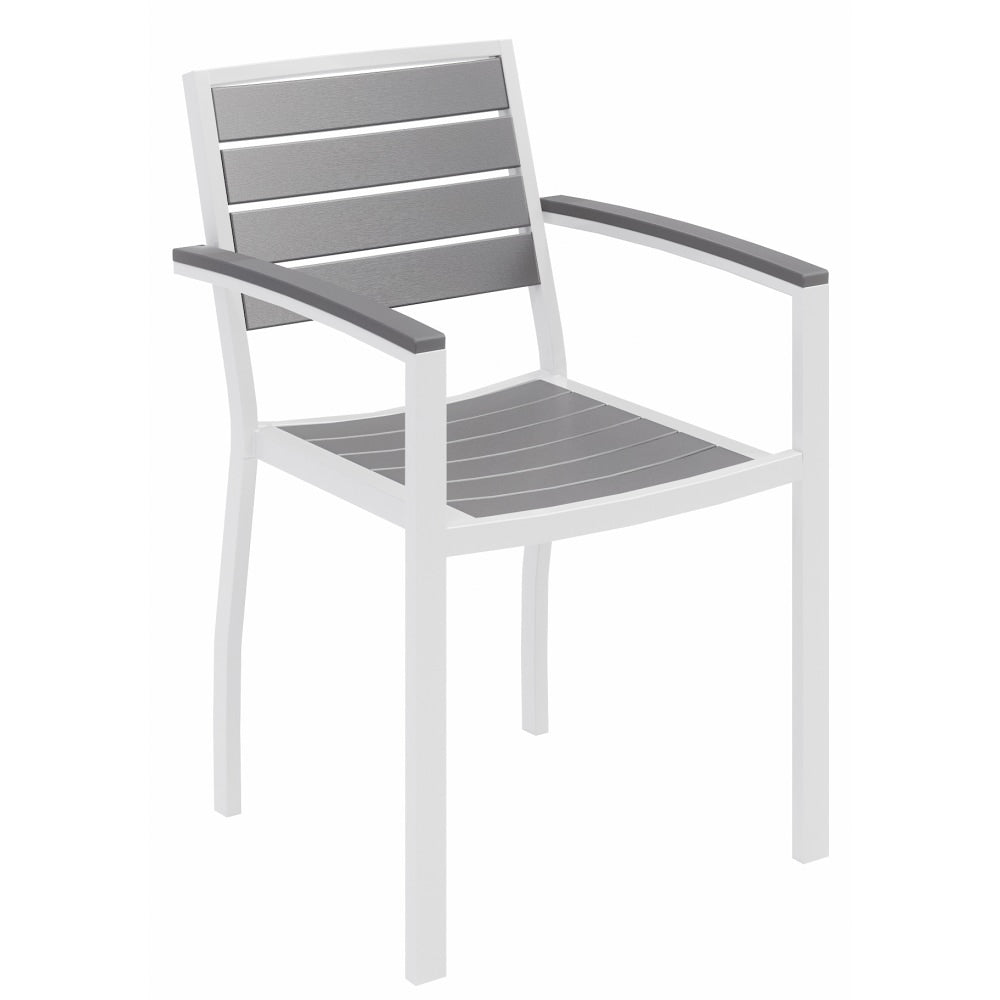 KFI Studios Eveleen Outdoor Arm Chair, Gray/White