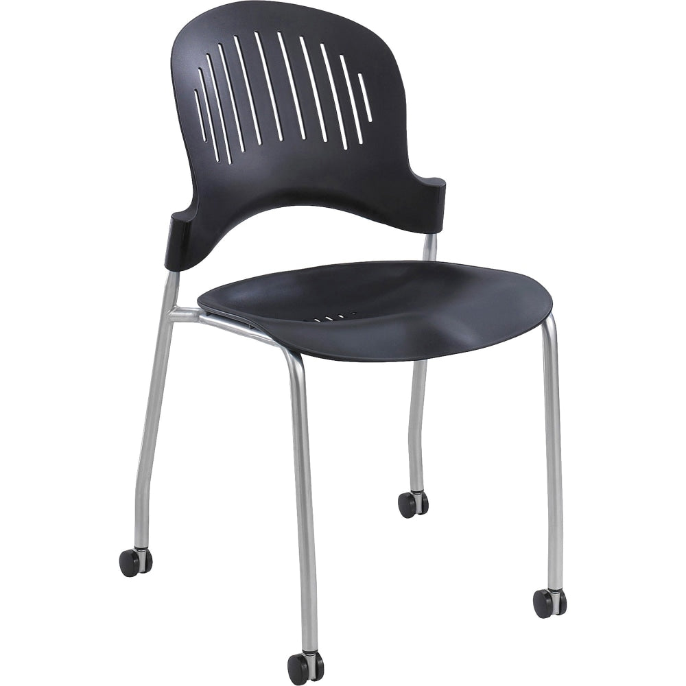 Safco Zippi Stack Chair, Silver/Black, Set Of 2