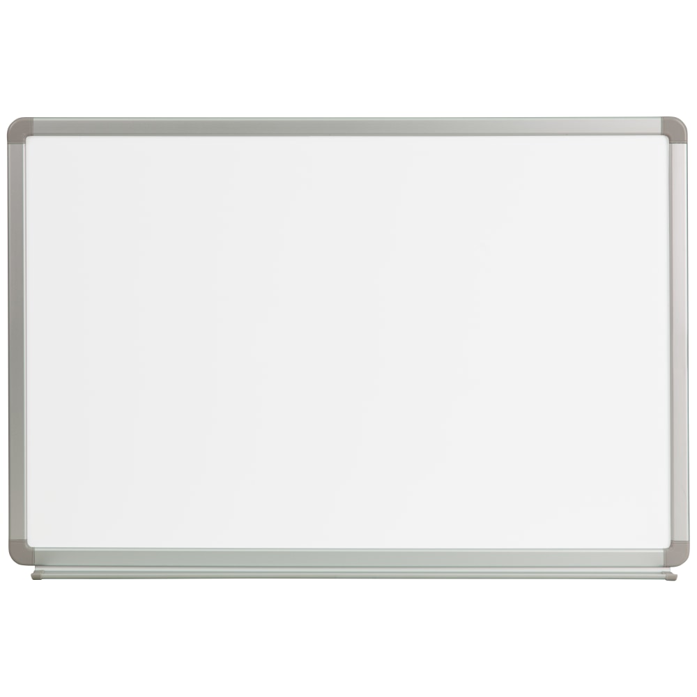 Flash Furniture Magnetic Dry-Erase Whiteboard, 24in x 36in, Aluminum Frame With Silver Finish