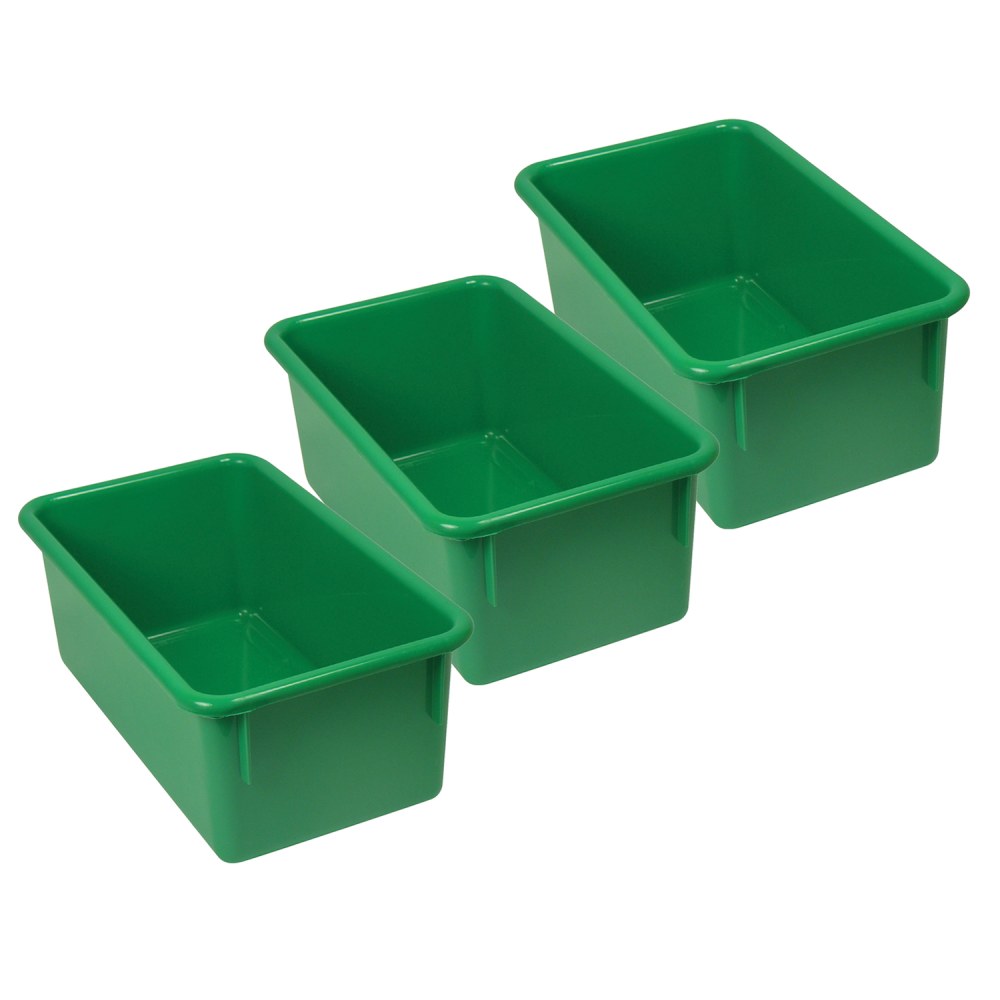 Romanoff Stowaway Trays, 5-1/4inH x 7-3/4inW x 13-1/4inD, Green, Pack Of 3 Trays