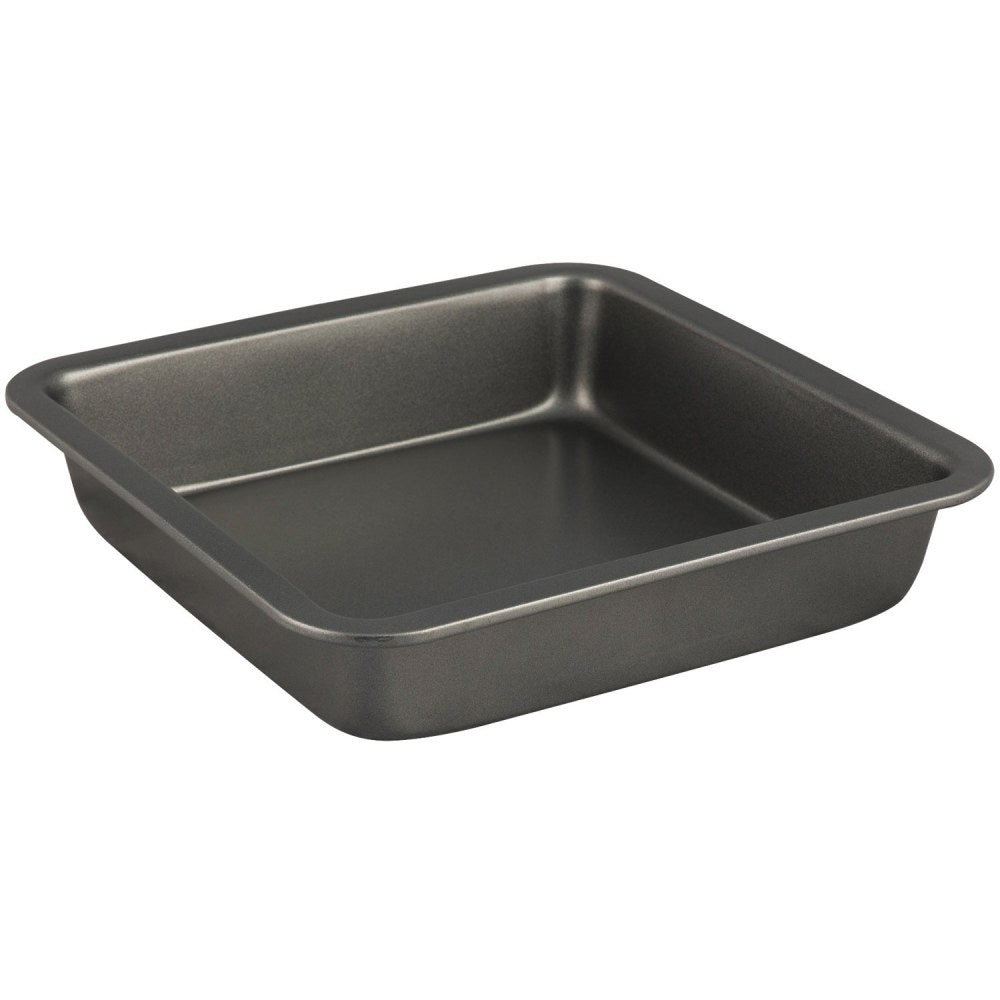 Range Kleen B11SC Non-Stick 8 Inch Square Cake Pan - Baking, Roasting, Toasting - Dishwasher Safe - Gray, Black - Carbon Steel Body