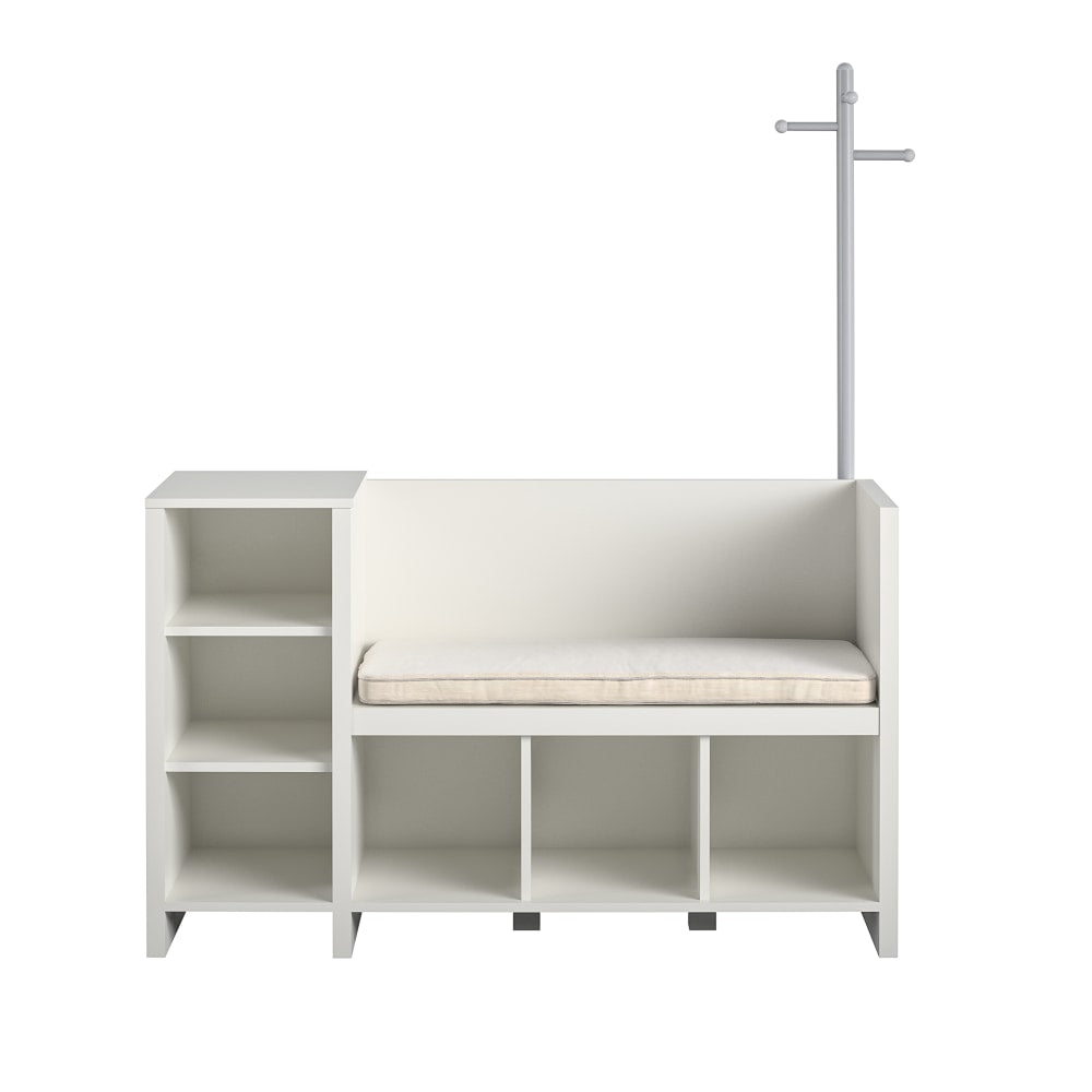 Ameriwood Home Tyler Storage Bench And Coat Rack, White