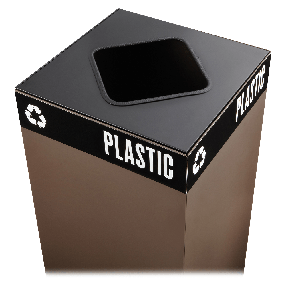 Safco Public Square Recycling Receptacle Lid, 8in Square Opening, 3/4inH x 15inW x 15inD, Black