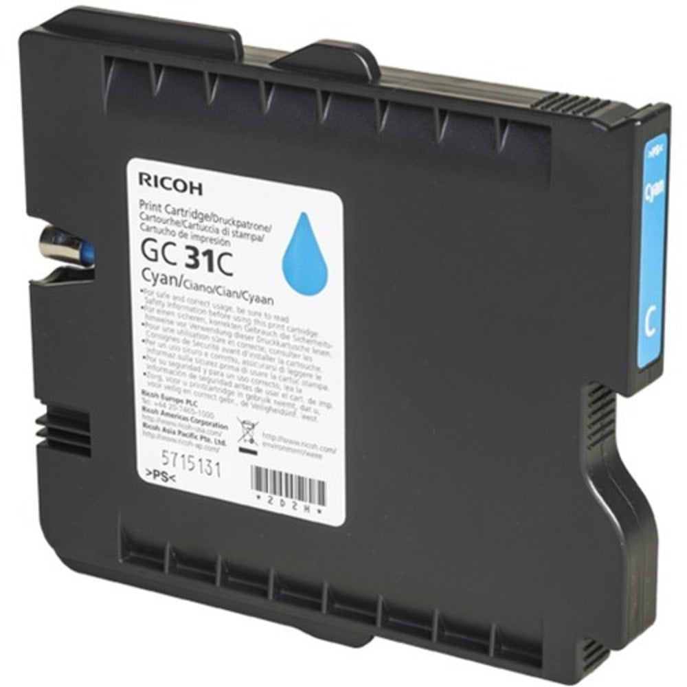 Ricoh GC 31C Cyan Toner Cartridge - Laser - 1920 Page - Cyan