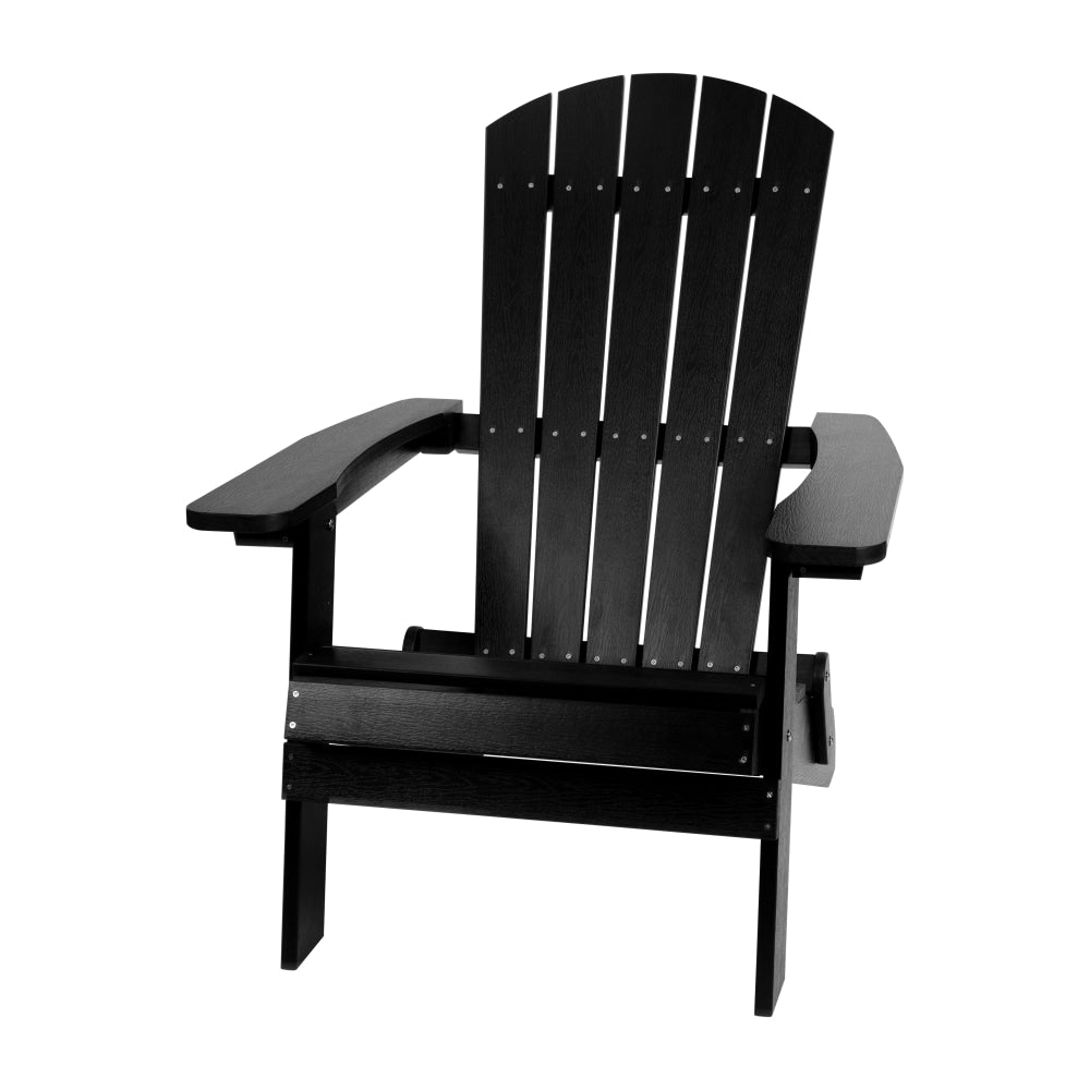 Flash Furniture Charlestown Folding Adirondack Chair, Black