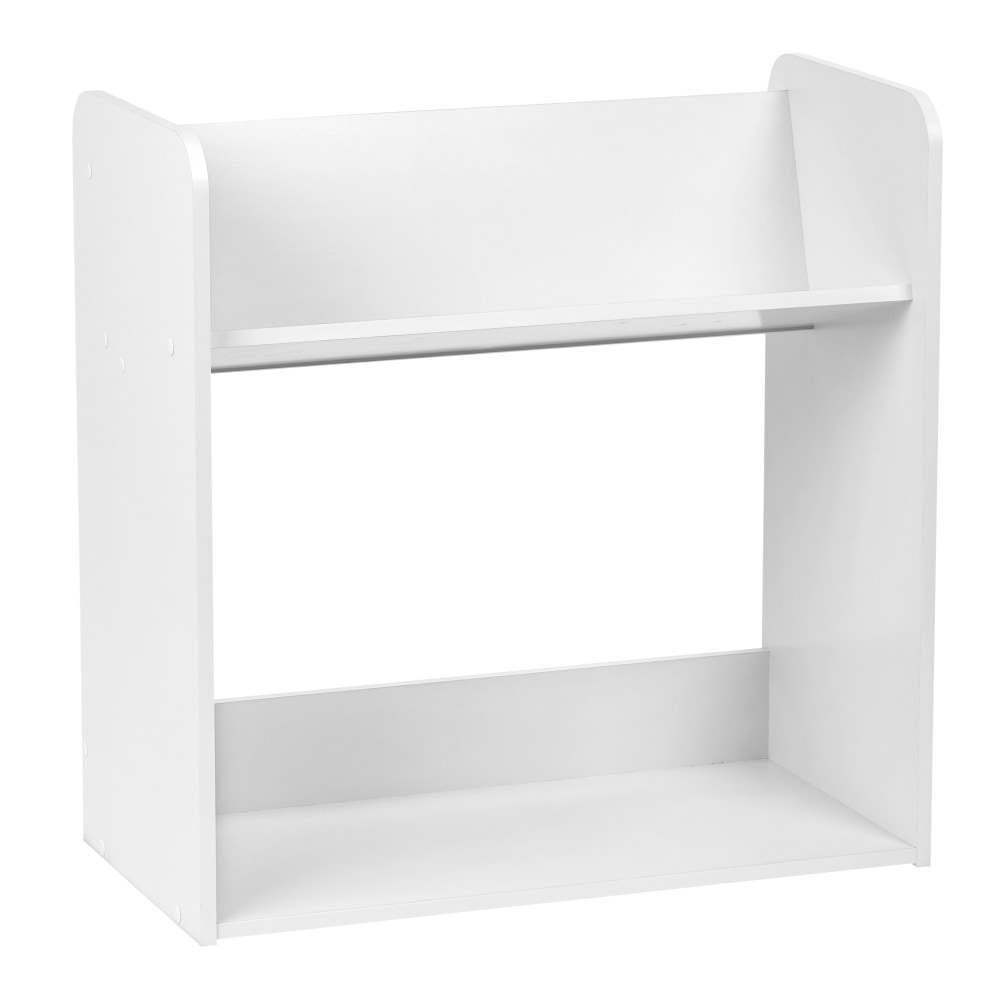 IRIS 24inH 2-Tier Tilted-Shelf Book Rack, White