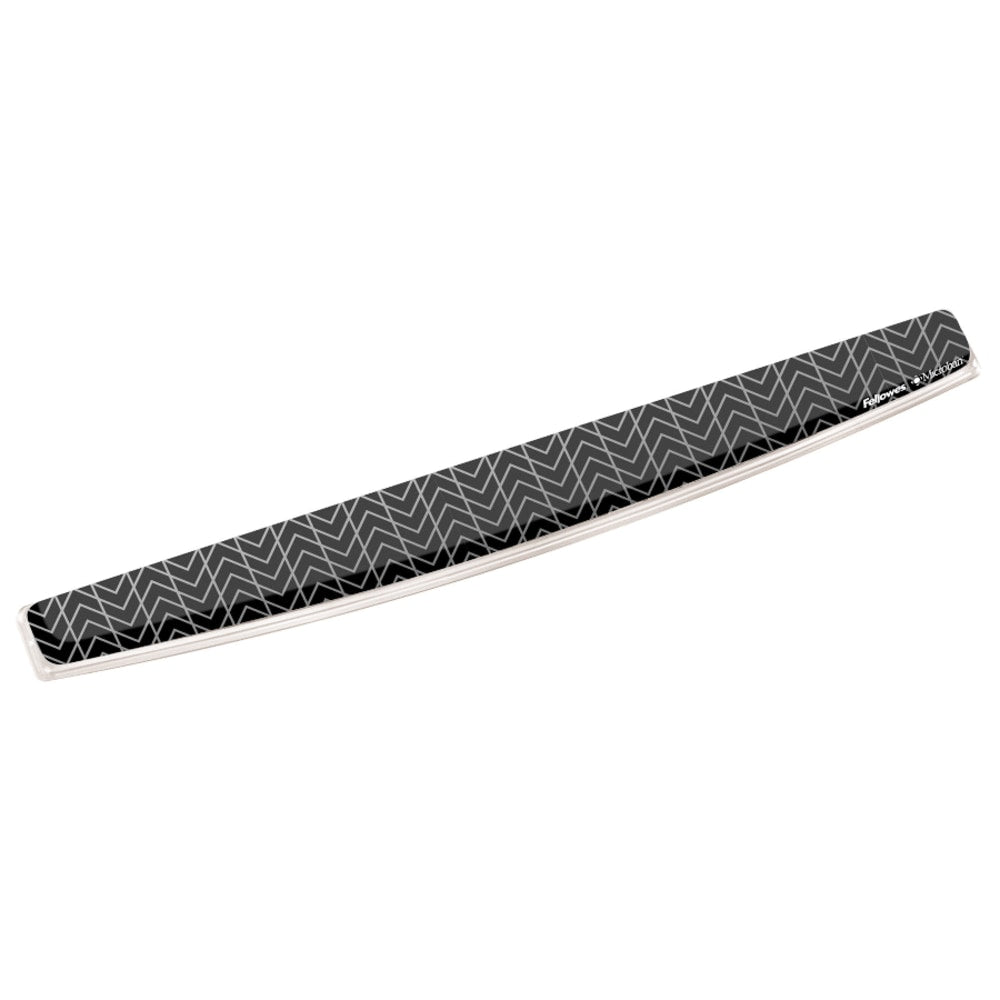 Fellowes Photo Gel Keyboard Wrist Rest With Microban,  .75in H x 18.56in W x 2.31in  D, Chevron Pattern, Black/White, 1 Each