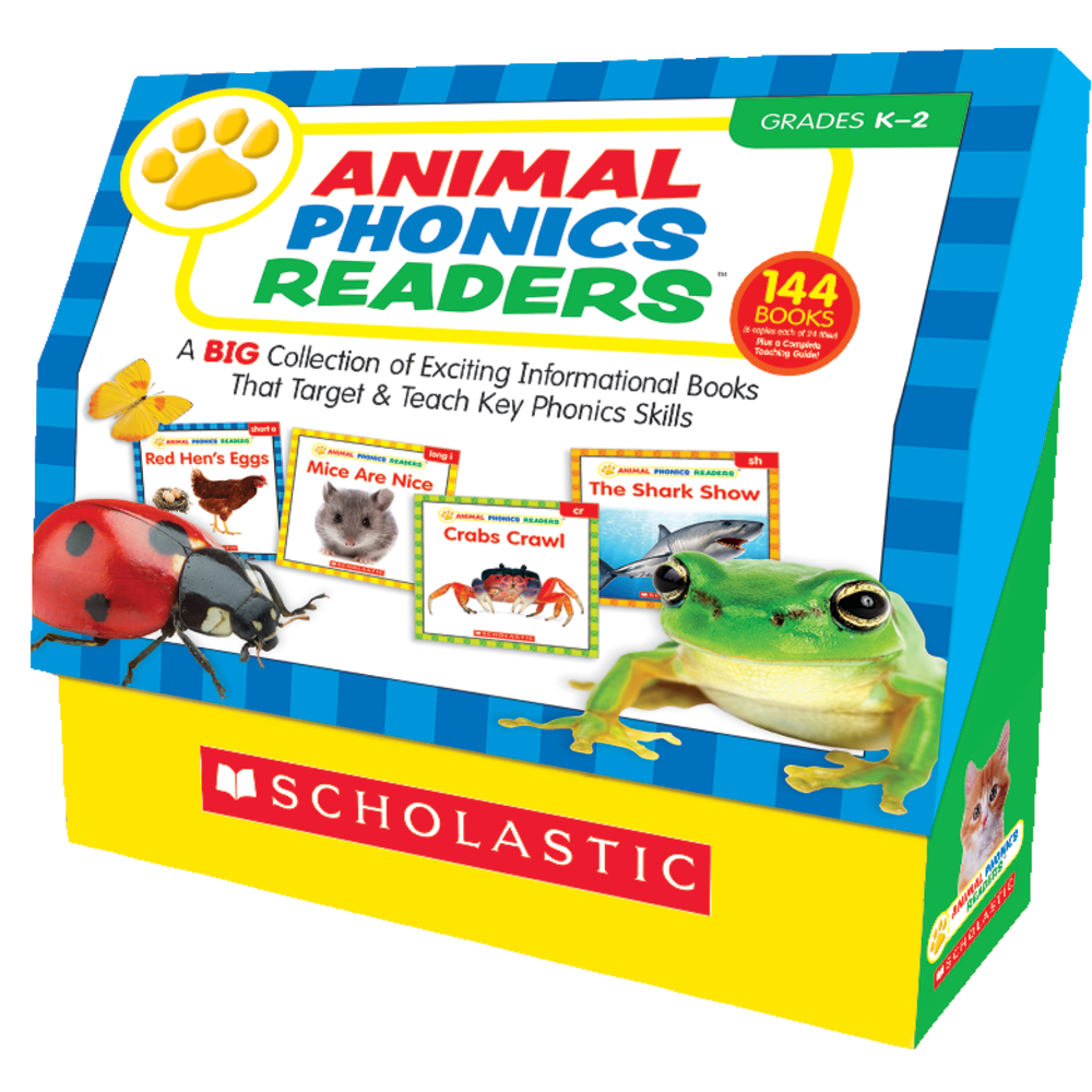 Scholastic Animal Phonics Readers, 12in x 12in, Grades Pre-K - 2, 6 Sets Of 24 Titles