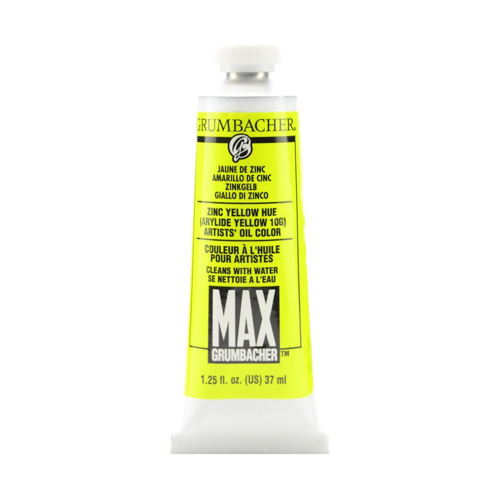 Grumbacher Max Water Miscible Oil Colors, 1.25 Oz, Zinc Yellow Hue, Pack Of 2