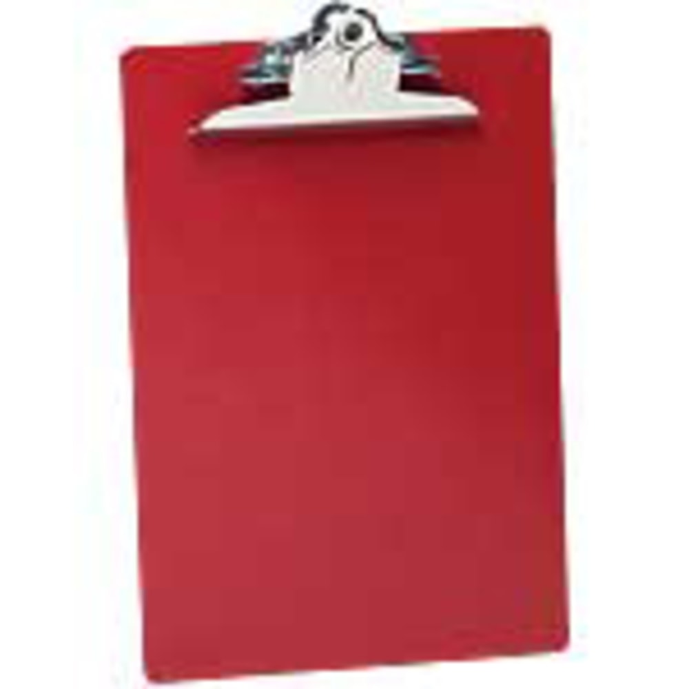 Saunders Plastic Clipboard, 8 1/2in x 12in, Red