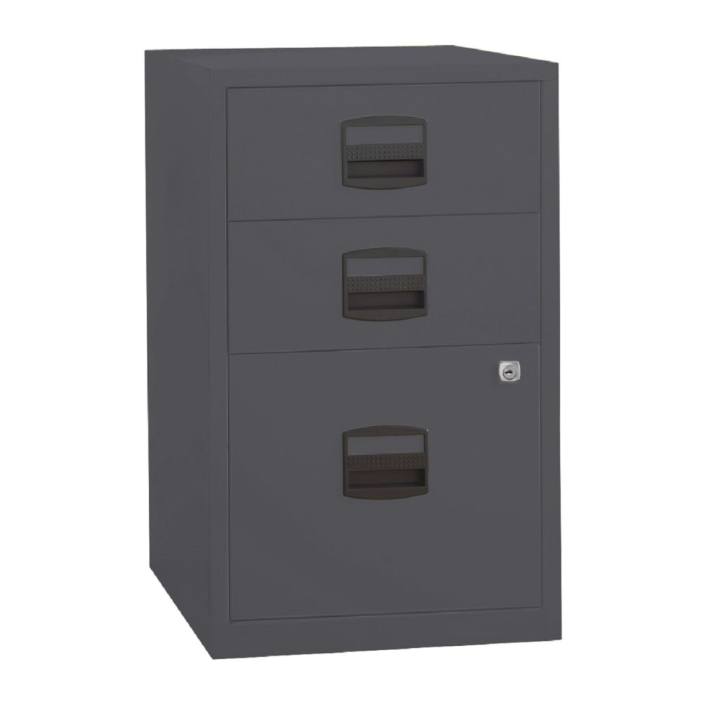 Bisley PFA 16inD Vertical 3-Drawer File Cabinet, Charcoal