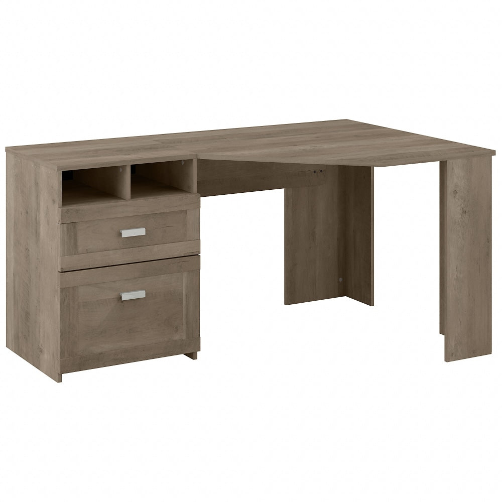 Bush Business Furniture Wheaton 60inW Reversible Corner Desk With Storage, Driftwood Gray, Standard Delivery