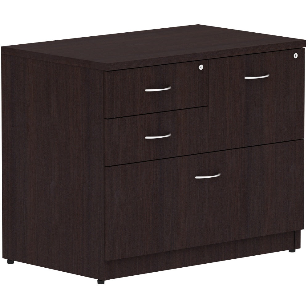 Lorell 2-Box/1-File 4-Drawer 35-1/2inW x 22inD Lateral File Cabinet, Espresso