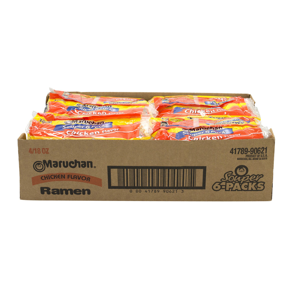 Maruchan Chicken Flavor Ramen Noodle Soup, 6 Bags Per Pack, Case Of 4 Packs