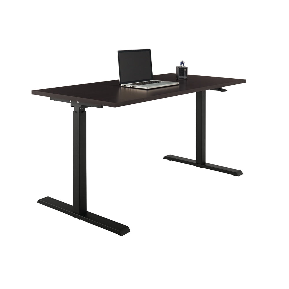 Realspace Magellan 60inW Pneumatic Height-Adjustable Standing Desk, Espresso