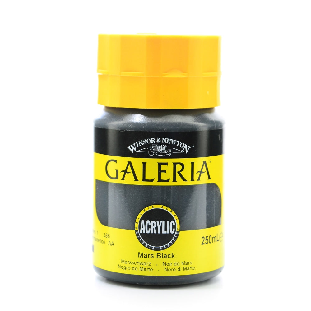 Winsor & Newton Galeria Flow Formula Acrylic Colors, 250 mL, Mars Black, 386, Pack Of 2